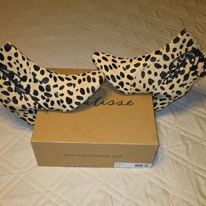 Matisse Black and Tan Spotted Ankle Boots Genuine Calf skin